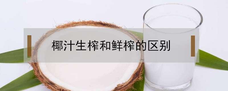 椰汁生榨和鲜榨的区别